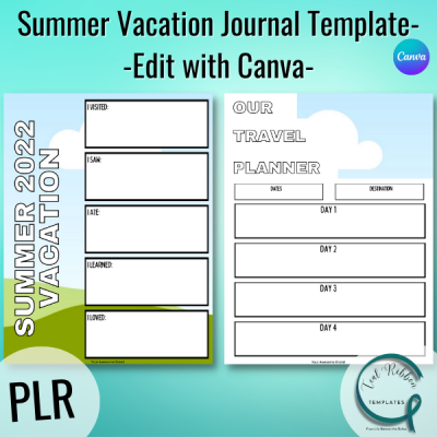 Summer Vacation Journal Template